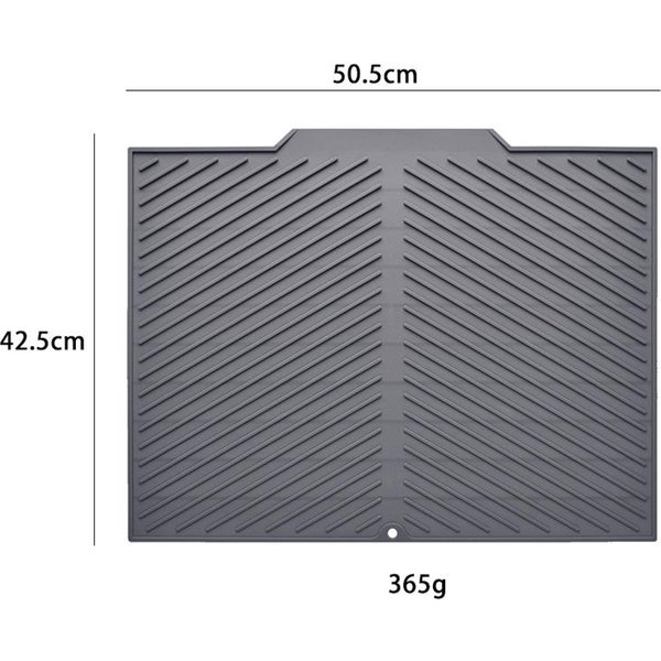 Alfombrilla De Silicona Para Escurrir, Almohadilla De Secado, Alfombrillas Antideslizantes Con Bordes Elevados, Alfombrillas Para Encimera Para Olla, Taza, Plato, Utensilios De Cocina L-image