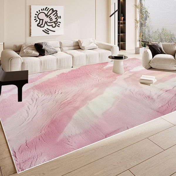 Prosty RóżOwy Dywan DużY Obszar Do Dekoracji Salonu ŁAtwy W Czyszczeniu Minimalizm Dywaniki Pod Sofę Dekoracja Pokoju Dziewczynki MięKka Mata PodłOgowa 60X90Cm Door Mat-image
