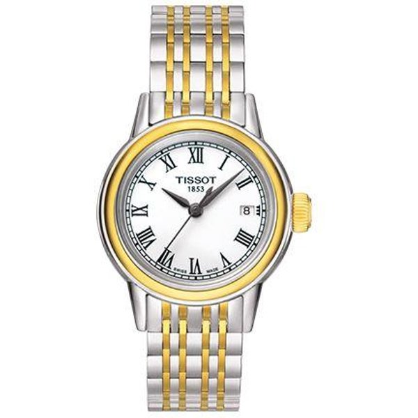 Reloj Tissot Serie Carson Movimiento De Cuarzo Resistente Al Agua 30M Esfera Blanca De 29 Mm Caja De Acero Inoxidable Relojes Para Mujer Plata T085.210.22.013.00 Basic Set (Wrist Watch+Watch Box),White Dial-image