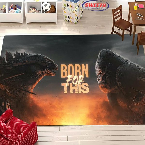 Nowy Dywanik Godzilla VS Kong Cartoon AntypośLizgowy TrwałY DużY Dywan Do Salonu Sypialni WystróJ Domu 40X60Cm (16X24In)-image