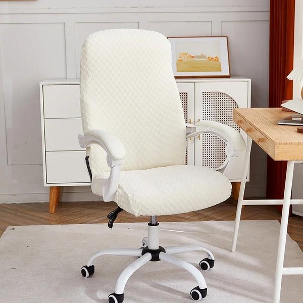 Funda EláStica Para Silla De Oficina PatróN Ajedrez Fundas Para Asiento De Ordenador EláStico Funda Silla Escritorio Funda Silla Sala De Estudio S Chair Cover-image