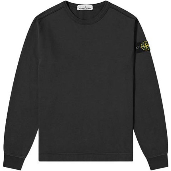 Stone Island Bluza Z DłUgim RęKawem Jednolity Kolor Naszywka Z Kompasem OkrąGłY Dekolt Bluza MęSka Czarny 731564450-V0029 M-image