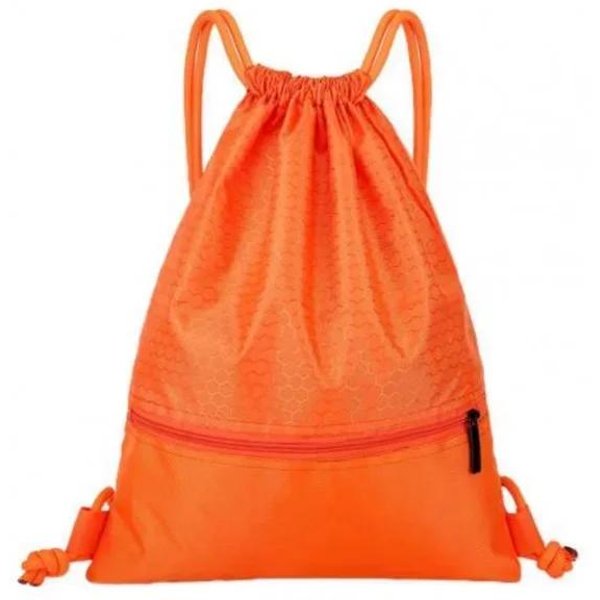Prosty Plecak Sportowy Outdoor Ze Sznurkiem Kieszeń Plecak MęSki I Damski Plecak Fitness Lekka Torba Do KoszykóWki Torba Na Zamek BłYskawiczny Oxford-image