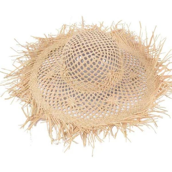 Letni Kapelusz Z Rafii Z DużYm Rondem, Damski Kapelusz PlażOwy, PodróżNy Kapelusz PlażOwy, Kapelusz ChroniąCy Przed SłOńCem Adjustable Beige-image