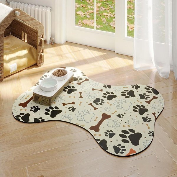 Alfombrilla Sencilla De Barro De Diatomeas Para Mascotas Para Gatos Y Perros, Alfombrilla Antisalpicaduras Para Comida, Alfombrilla Para Arena De Gato, Absorbente, FáCil De Limpiar, Alfombrilla Antideslizante 40*60Cm-image