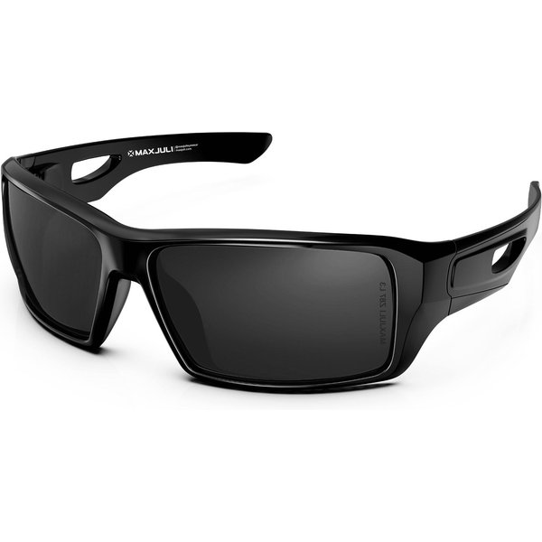 Maxjuli Gafas De Sol Deportivas Z87 Para Cabezas Grandes ProteccióN UV400 Gafas De Sol Wraparound 8232 NON Polarized Black-image