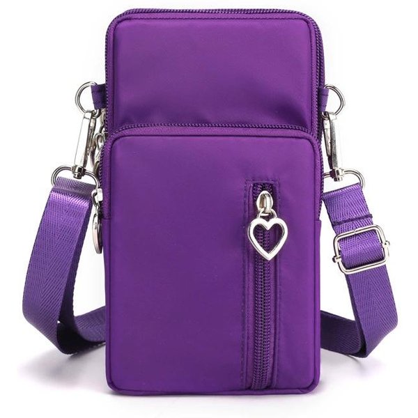 Bolso Bandolera Para Mujer Nylon Impermeable MultifuncióN Casual PequeñO Bolsillo Moda Bolso Para TeléFono MóVil Monedero Deportivo Estilo Minimalista Bolso De Brazo Color Rosa-image