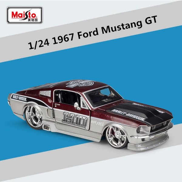 Maisto 1:24 1967 Ford Mustang Gt Zmodyfikowany Model Samochodu Ze Stopu Metal Diecast Zabawka Metalowa Model Samochodu Sportowego Symulacja Kolekcja Prezent Dla Dzieci-image
