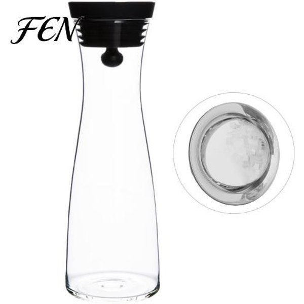 Jarra De Vidrio Con Tapa De Bisagra Para Agua, Jarra Resistente Al Calor Para Cold Brew Con Tapa De Tetera, Jarra Grande De 800Ml/1200Ml/1500Ml Para Té Helado Para Nevera Silicona 1200Ml Plata-image