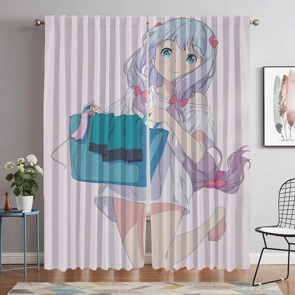 Cortinas Eromanga Sensei Para Dormitorio Cortinas Modernas Para Sala De Estar 2 Piezas Estores DecoracióN De Halloween Cortina De Ventana W60Xh90Cmx2Pcs-Cl-image