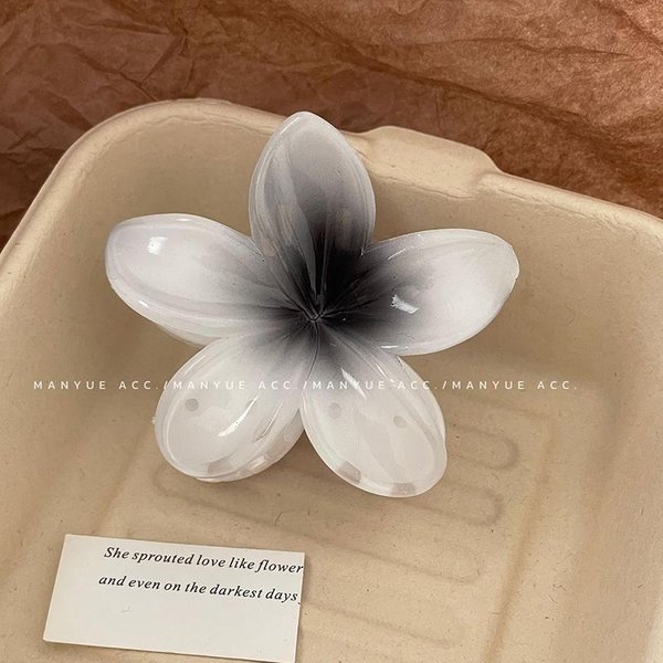 Horquilla De Plumeria Con Degradado Para Mujer, Pinzas Para El Pelo Con Forma De Frangipani, Pinzas Para El Pelo Con Forma De Cangrejo, Pinzas Para El Pelo Con Forma De TiburóN Blanco-image