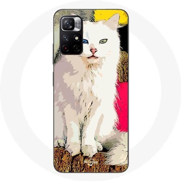 Funda - Maniacase - Redmi Note 11 5G - Flexible - DiseñO Gato - Blanco Blanco-image