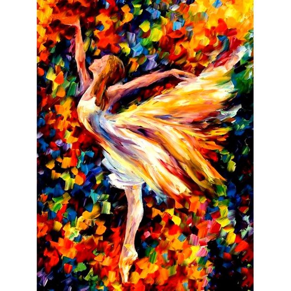 Pintura De Diamante Artesanal 5D Bailarina Bordado Punto De Cruz DecoracióN Del Hogar 3D 20X30CM-image