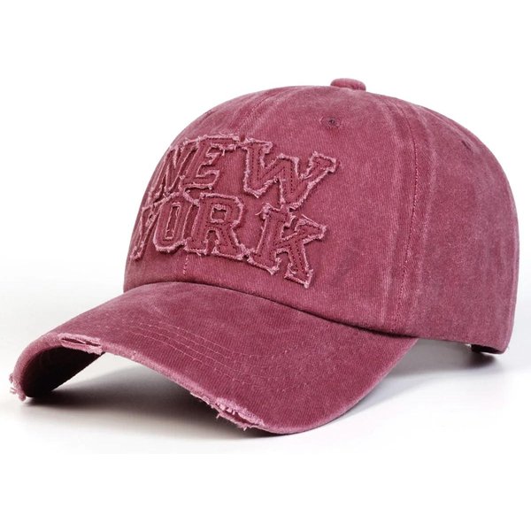 Unisex Naklejki New York Haftowane Prać Czapki Baseballowe Wiosna Jesień Outdoor Regulowane Codzienne Czapki Kapelusz Ochronny Przeciw SłOńCu Czapka Sportowa Gray-image