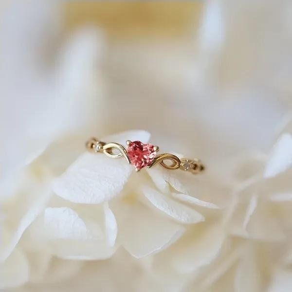 Huitan Nuevo Anillo Lindo Con CorazóN Circonita CúBica DiseñO Creativo Anillo De JoyeríA Para Mujer Accesorio Anillo Para NiñA Para Uso Diario 8 Gray-image