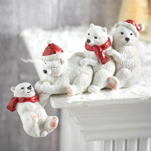 Gnomo De Navidad Anciano Orilla Del Lago Oso Polar Oso Negro Estante Divertido Resina Sobremesa PequeñOs Adornos DecoracióN Ambiente Hogar-image
