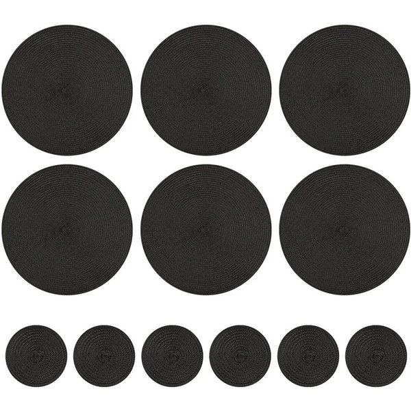 6 OkrąGłYch PodkłAdek I Podstawek Plecionych Tkanych PodkłAdek Zmywalnych Odpornych Na CiepłO PodkłAdek Na Stół Jadalny Zestaw 6 Mats 6 Coaster-image