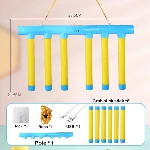 Juego DesafíO De Palos Reflexes Para Lanzar Y Atrapar CoordinacióN Mano Ojo Entrenamiento De ReaccióN Juguete Palo De Atrapar De Velocidad Ajustable Para NiñOs Adultos Yellow-image
