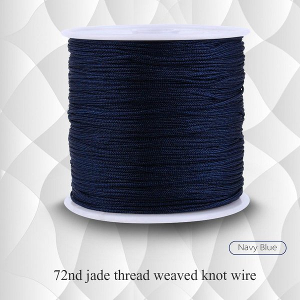100M X 0.8Mm CordóN De Nudo Chino De Nailon Cola De RatóN Macramé Hilo Shamballa Cadena Azul Oscuro-image