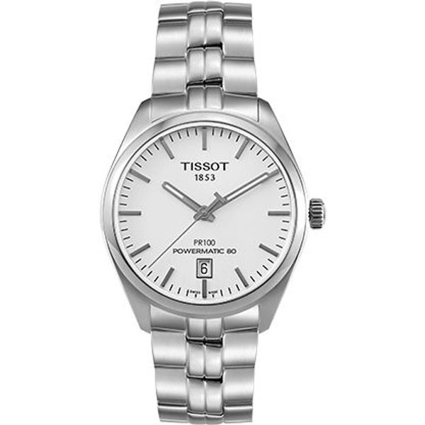 Reloj Tissot Serie Pr100 Movimiento MecáNico Resistente Al Agua 100M 39Mm Esfera Blanca Pulsera De Acero Inoxidable Relojes Para Hombre Plata T101.407.11.031.00 Silver Dial White-image