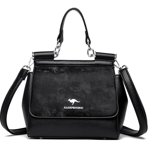 Bolso Bandolera Nuevo De Moda De Gama Alta De Un Solo Hombro Bolso Para Mujeres De Mediana Edad Bolso De Mano Simple Y VersáTil De Moda Black-image