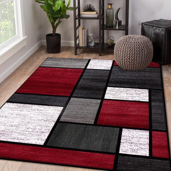 Alfombra NóRdica GeoméTrica Para Sala De Estar Abstracta DecoracióN Del Hogar ÁRea Grande Alfombras Antideslizantes SalóN Dormitorio Felpudo Suave Y Esponjoso 160*200Cm-image