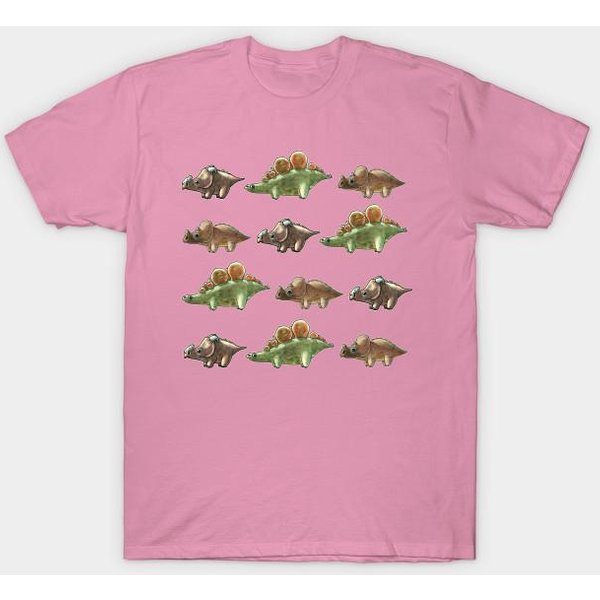 T Shirt Damski Dino WzóR Dwa Harajuku Print Kawaii Tshirt Letnia Koszulka Damska Z KróTkim RęKawem Top Tee M-image
