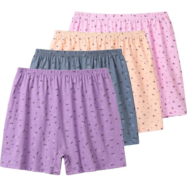 4 Sztuki Damska Bielizna BawełNiana DużY Rozmiar XL 2XL 3XL 4XL 5XL LuźNe MięKkie Majtki Dla Mamy OddychająCe Szorty Bokserki Domowe Majtki 3XL Beige-image