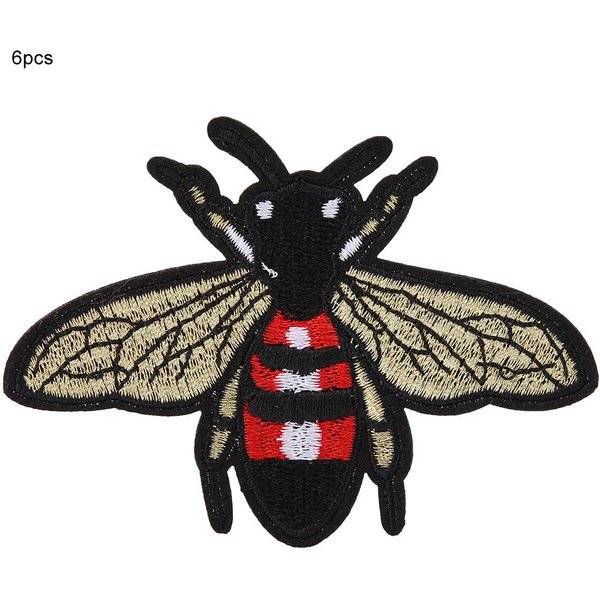 6 Piezas Parches Bordados Forma De Abeja Linda DecoracióN Para Coser Parche Aplique Para Ropa DIY-image