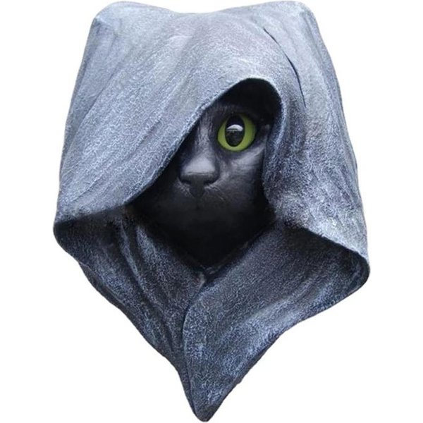 Escultura De Gato De Resina Para Colgar En La Pared, Estatua De Gato GóTico Bruja, Adorno Para DecoracióN De Halloween Gray-image