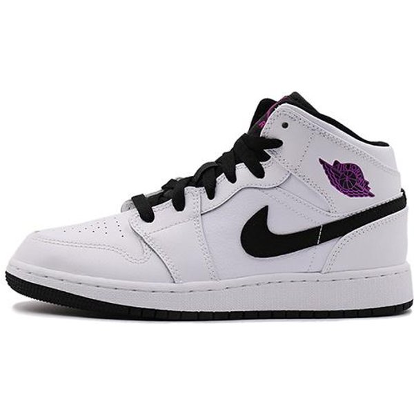 Jordan 1 Mid BiałY Czarny Fuksja Blast GS 555112-138 40-image