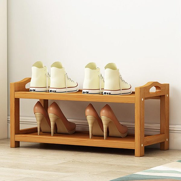 Zapatero Multicapa Bambú Engrosado Gran Capacidad Duradero Estante Para Guardar Zapatos Para Dormitorio Dormitorio 2 Layers, 50Cm/19.7In Length Beige-image