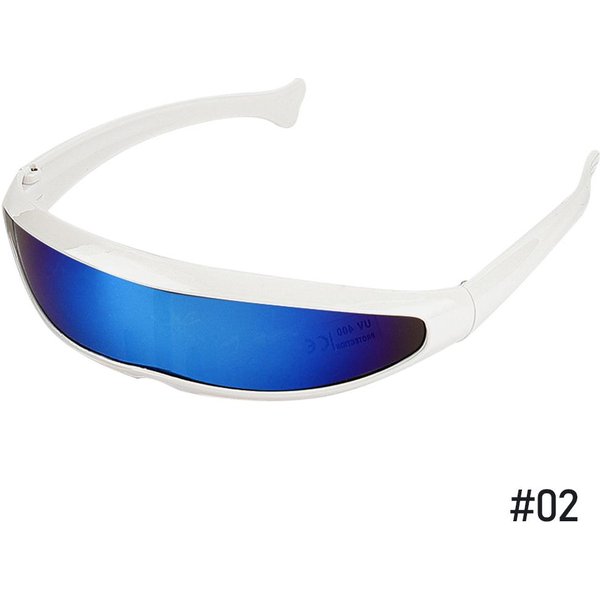 Nuevas Gafas De Sol CíClope Estrechas Futuristas Gafas LáSer UV400 Personalidad Lente Espejada Gafas De Disfraz Hombre Gafas De Sol As Shown In The Figu White-image