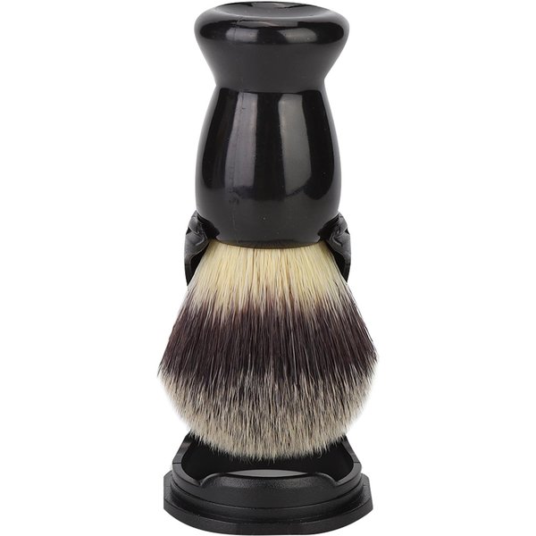 Soporte Para Brocha De Afeitar De AcríLico Negro Soporte Cepillo Para Barba Herramienta De Afeitado (Cepillo Para Barba+Soporte)-image