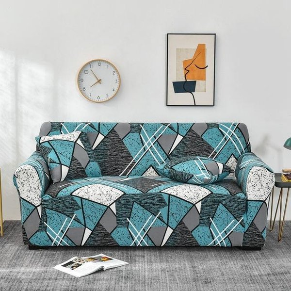 Cubrefunda De Sofá A Cuadros GeoméTricos Fundas EláSticas Para Sofá Para Sala De Estar EláStico Cubre Sofá Silla Toalla 1 /2 /3 /4 Asientos 1-Seat 90-140Cm-image