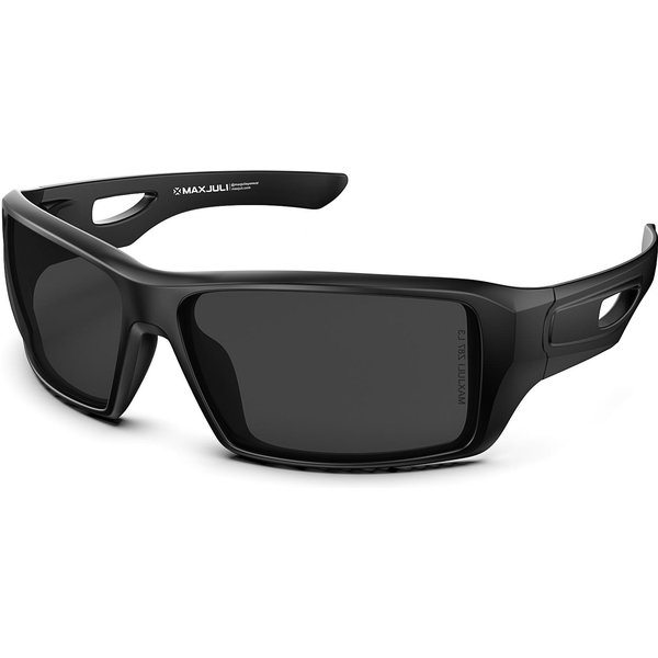Okulary PrzeciwsłOneczne Maxjuli Sports Z87 Dla DużYch GłóW Ochrona UV400 Okulary PrzeciwsłOneczne OwijająCe 8232 NON Polarized Black-image