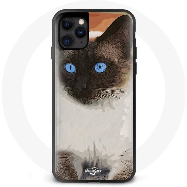 Funda - Mixta - Iphone 13 Pro Max - Flexible - Gato SiaméS - Azul Azul-image