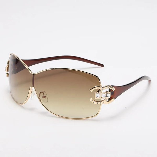 Nuevas Gafas De Sol Y2K Mujer Retro DiseñAdor UV400 Gafas De Sol Moda Integradas Envolventes Gafas Oculos De Sol As Shown In The Figu-image