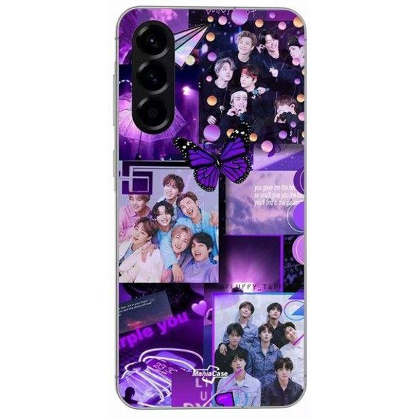 Funda - Maniacase - Samsung Galaxy A56 - Silicona - Bts Concept Violeta - Flexible Negro-image