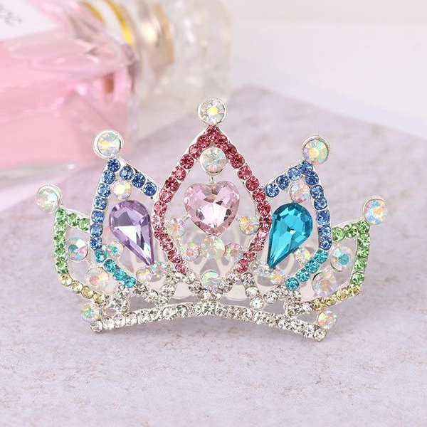 KryształOwy Grzebień Tiara KsiężNiczki Spinka Do WłOsóW Z Cyrkoniami Grzebień Urodzinowy Korona DziecięCa Tiara Korona Na WystęP Dla Dziewczynki-image