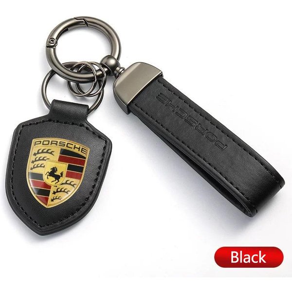 Cuero De Moda Para Porsche Cayenne Panamera Macan 911 Taycan Boxster Cayman 918 Pajun Llavero Estilo De Coche Llavero De Lujo-image