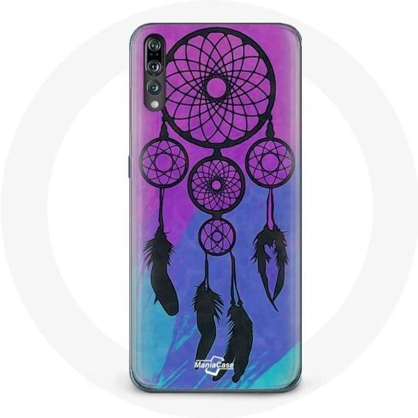 Funda Para Huawei P20 AtrapasueñOs Negro Fondo Azul Y Violeta-image