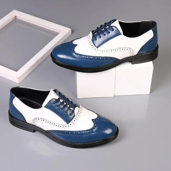Klasyczne MęSkie Buty Sukienka Sznurowane Buty Dla MężCzyzn Plus Rozmiar Point Toe Business Casual Wygodne MęSkie Buty Wizytowe Na śLub 41 White-image