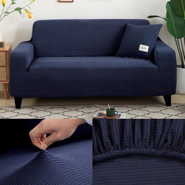 Fundas De Sofá Gruesas De Jacquard Para Sala De Estar, Funda De Sofá Lisa En Forma De L, Fundas De Sofá Chaise Longue De Color SóLido, 1 Unidad 1PC 90-140Cm-image