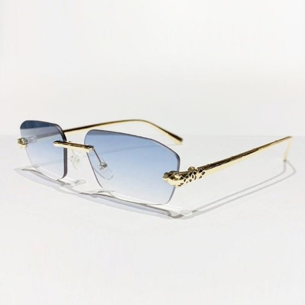 Gafas De Sol Rectangulares CláSicas Sin Montura Gafas Dama UV400 Modernas Duraderas Metal Metal RectáNgulo PequeñO Gafas Punk Estilo DiseñAdor Estilo Gafas De Sol Only 1Pcs Sunglasses White-image
