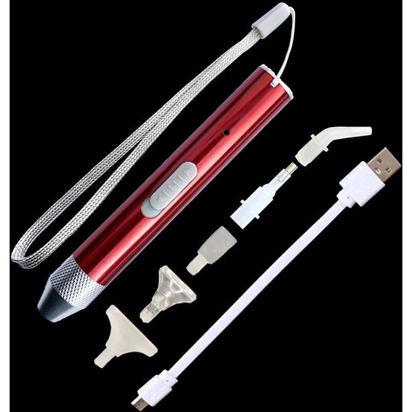 BolíGrafo De Punto De IluminacióN Recargable Por USB Con 4 Cabezales, BolíGrafo De Pintura De Diamantes 5D, Herramienta De Bordado Ligero, Herramientas De Pintura De Diamantes Rojo-image