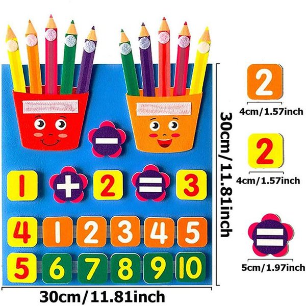 NiñOs Bricolaje EducacióN Temprana Juguetes Para NiñOs Materiales DidáCticos Montessori Para Aprender Fieltro Manual Juguete MatemáTico Suministros Para JardíN De Infancia-image