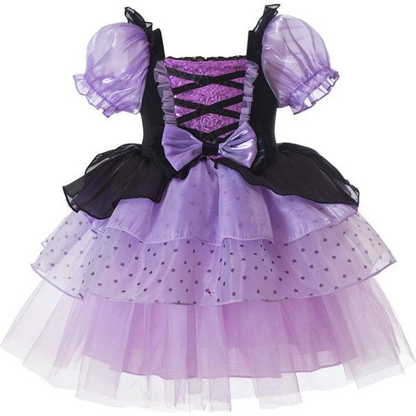 Vestido De NiñA De Halloween Vampiro Esponjoso NiñAs NiñOs Vestido De Princesa Disfraz De Fiesta Lolita 110Cm Black-image