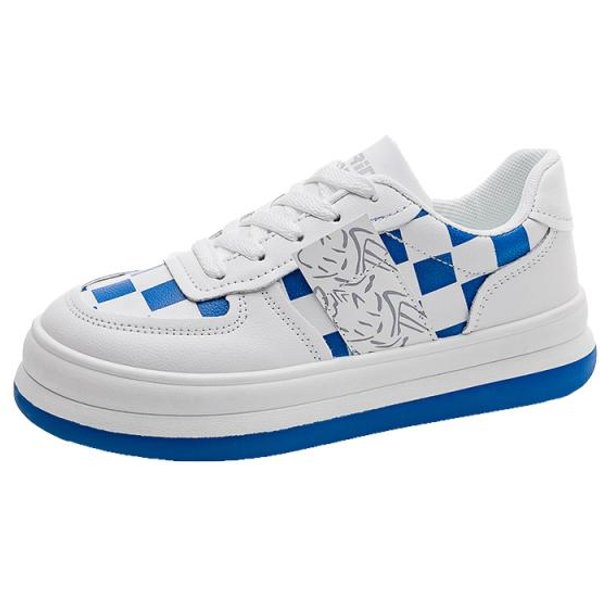 Zapatillas De Mujer Nueva Moda VersáTiles Estudiante Casual Zapatos Planos Zapatillas De Suela Gruesa CañA Baja Zapatos Blancos PequeñOs Mujer 40 Azul-image