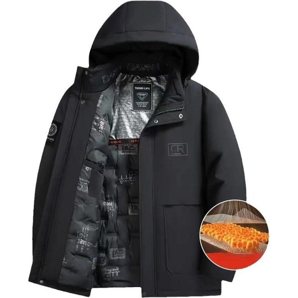 Abrigos De AlgodóN De OtoñO E Invierno, Abrigos De Terciopelo Y AlgodóN Grueso Con Capuchas Desmontables, Ropa De Papá Para Hombres De Mediana Edad Y Mayores 5XL-image